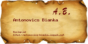 Antonovics Bianka névjegykártya